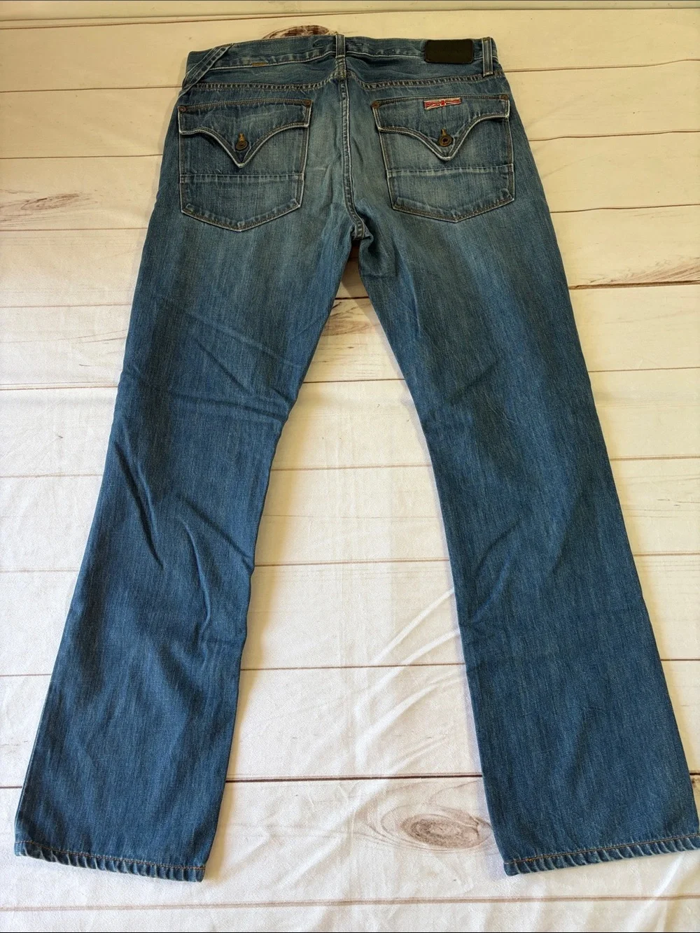 Hudson Men's Beau Flap Micro Bootcut Blue Jeans